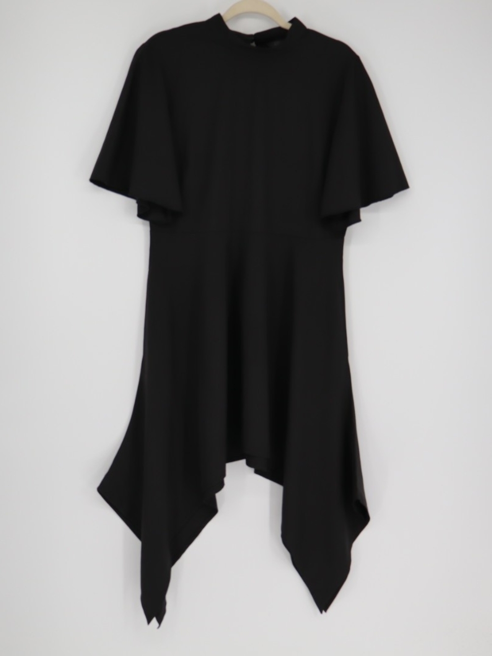 Killstar Dress Women’s XL Black Cape Sleeve Handkerchief Hem Gothic Stretch
